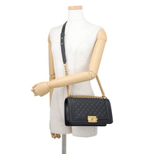 Load image into Gallery viewer, CHANEL Boy Chanel Chain Shoulder Bag BlackA67086-Y83339-94305 Caviar Leather Size 25
