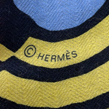 Load image into Gallery viewer, HERMES Triangle by Jean Cheval Vague Jaune (Jaune) / Marine / Multicolor Cashmere70% Silk30%
