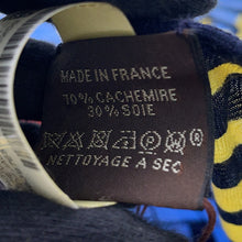 Load image into Gallery viewer, HERMES Triangle by Jean Cheval Vague Jaune (Jaune) / Marine / Multicolor Cashmere70% Silk30%
