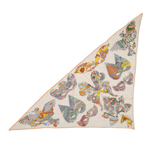 Load image into Gallery viewer, HERMES Triangle Jean Natural/Vert/Jaune Cashmere70% Silk30%
