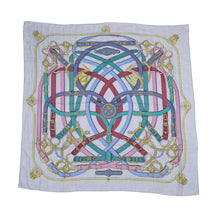 Load image into Gallery viewer, HERMES Carre Jean Cavalcadour Rayures Blue Jean / Veil / Rose Cashmere70% Silk30%
