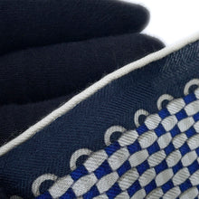 将图像加载到图库查看器中，HERMES Giant Square Dressage Tressage Marine/Blue・Royal/Gold Cashmere70% Silk30%
