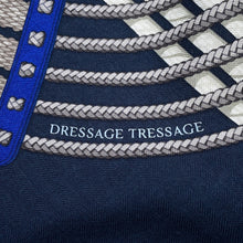将图像加载到图库查看器中，HERMES Giant Square Dressage Tressage Marine/Blue・Royal/Gold Cashmere70% Silk30%

