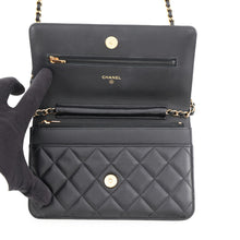 Load image into Gallery viewer, CHANEL Matelasse Classic Chain Wallet BlackAP0250 Lambskin

