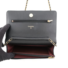 Load image into Gallery viewer, CHANEL Matelasse Classic Chain Wallet BlackAP0250 Lambskin
