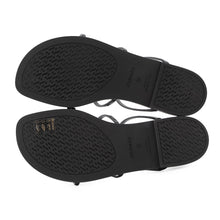Load image into Gallery viewer, HERMES Mykonos Sandals Black Rubber Size 36
