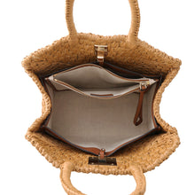 Load image into Gallery viewer, Ferragamo Gancini Studio Handbag Brown211101 Raffia
