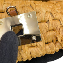 Load image into Gallery viewer, Ferragamo Gancini Studio Handbag Brown211101 Raffia

