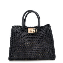 Load image into Gallery viewer, Ferragamo Studio Handbag Black211101 Raffia
