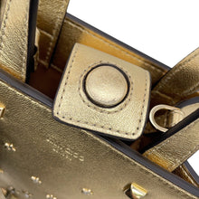 将图像加载到图库查看器中，JIMMY CHOO N/S Tote Star GoldMININSTOTEAUR Calf Leather Rhinestone Size Mini
