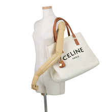 将图像加载到图库查看器中，CELINE Horizontal Cabas Beige/Brown192162BNZ.02NT Canvas Leather Size Medium
