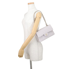 Load image into Gallery viewer, CHANEL Matelasse W flap Chain Shoulder Bag Light PurpleA01113 Caviar Leather
