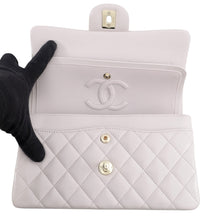 Load image into Gallery viewer, CHANEL Matelasse W flap Chain Shoulder Bag Light PurpleA01113 Caviar Leather
