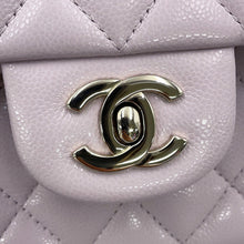 Load image into Gallery viewer, CHANEL Matelasse W flap Chain Shoulder Bag Light PurpleA01113 Caviar Leather
