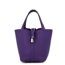 Load image into Gallery viewer, HERMES Picotin Lock Purple Taurillon Clemence Size PM

