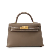HERMES Mini Kelly 2 Etoupe Epsom