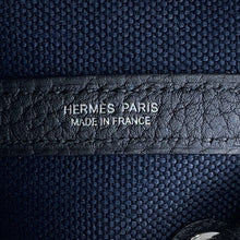 将图像加载到图库查看器中，HERMES Garden Party Blue Marine/Black Toile H Negonda Leather Size TPM
