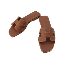 Load image into Gallery viewer, HERMES Oran Sandals Gold Box Calf Leather Size 36
