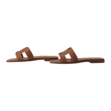 Load image into Gallery viewer, HERMES Oran Sandals Gold Box Calf Leather Size 36
