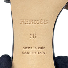 Load image into Gallery viewer, HERMES Oazis Sandals Black Calf Leather Size 36
