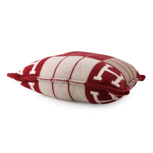 Load image into Gallery viewer, HERMES Avalon III Cushion Ecru/Rouge HH102666M59 Wool90% Cashmere10% Size PM
