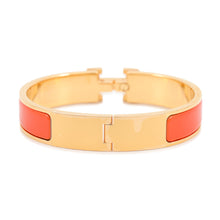 Load image into Gallery viewer, HERMES ClicH Bracelet Size PM OrangeH700001F8APM Gold Plated Enamel
