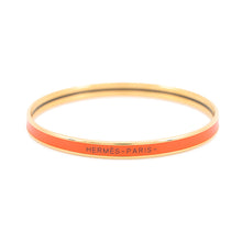 Load image into Gallery viewer, HERMES Uni Bangle OrangeH240001F8A65 Gold Plated Enamel
