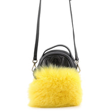 Load image into Gallery viewer, MONCLER Georgine Shoulder Black/YellowB209A0065400 Leather Fur Size Small
