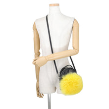 Load image into Gallery viewer, MONCLER Georgine Shoulder Black/YellowB209A0065400 Leather Fur Size Small
