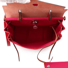 Load image into Gallery viewer, HERMES Herbag zip Rose Mexico/Rouge Piman Toile H Vache Hunter Leather Size PM
