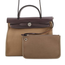 Load image into Gallery viewer, HERMES Herbag zip Etoupe/Ebene Toile Officier Vache Hunter Leather Size PM
