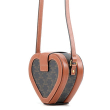 Load image into Gallery viewer, CELINE Triomphe Heart Tambour Shoulder Bag Tan198212BZJ.04LU PVC Leather
