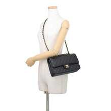 Load image into Gallery viewer, CHANEL Matelasse W Flap ChainShoulder Bag BlackA01112-Y01864-C3906 Caviar Leather Size 25
