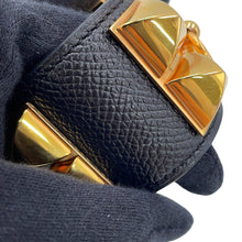 Load image into Gallery viewer, HERMES Collier de Chien Bangle Size XS Black Epsom Swift Leather
