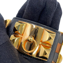Load image into Gallery viewer, HERMES Collier de Chien Bangle Size XS Black Epsom Swift Leather
