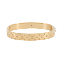 Load image into Gallery viewer, LOUIS VUITTON Cuff nanogram Size M GoldM00252 Monogram・Pattern Metal
