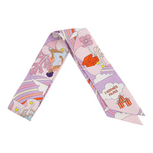 Load image into Gallery viewer, HERMES Twilly Flying Carre Carres Volants Lilas/Rose Pale/Orange Silk100%
