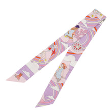 Load image into Gallery viewer, HERMES Twilly Flying Carre Carres Volants Lilas/Rose Pale/Orange Silk100%
