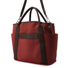 Load image into Gallery viewer, HERMES Sucked Pansage Groom Rouge H/Chocolat Toile Chevrons Canvas
