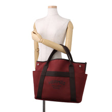 Load image into Gallery viewer, HERMES Sucked Pansage Groom Rouge H/Chocolat Toile Chevrons Canvas
