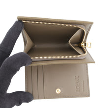 Load image into Gallery viewer, LOEWE Anagram Compact Wallet Taupe GreyC821NCWX03 3170 Pebble Grain Calf Leather
