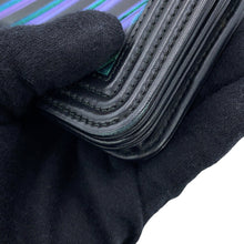 Load image into Gallery viewer, CHANEL Chain Wallet Chevron Black/Metalic Blue Lambskin
