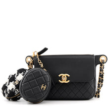 Load image into Gallery viewer, CHANEL CC Logo Matelasse Waist Bag Black Leather Tweed
