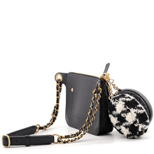 Load image into Gallery viewer, CHANEL CC Logo Matelasse Waist Bag Black Leather Tweed
