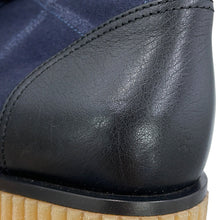 将图像加载到图库查看器中，CHANEL CC Logo Combat Boots Navy/GreenG36536 Suede leather Size 37 1/2 C

