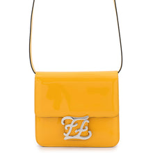 Load image into Gallery viewer, FENDI Calligraphy Shoulder Bag Yellow8BT317 Patent Leather
