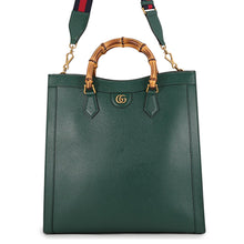 Load image into Gallery viewer, GUCCI Diana Bamboo Handle 2-Way Handbag Green703218 Leather Size Large
