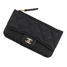 Load image into Gallery viewer, CHANEL Matelasse Classic Zip Card Case BlackAP2570 Caviar Leather
