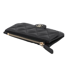 Load image into Gallery viewer, CHANEL Matelasse Classic Zip Card Case BlackAP2570 Caviar Leather
