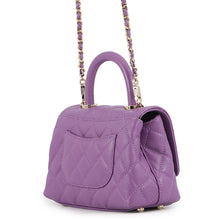 Load image into Gallery viewer, CHANEL Coco Handle 2WAY Handbag PurpleAS2215 Caviar Leather Size XXS
